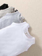 Boys Sleeveless Snap-Crotch Bodysuit 4-Pack - Onyx