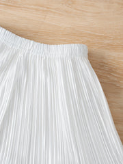 2pcs Girls Pleated Tiered Cami Top & Shorts Set - Ivory | 21 Centur...