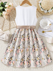Big Girls Floral Embroidered Ruffle A-Line Dress - Ivory | 21 Centu...