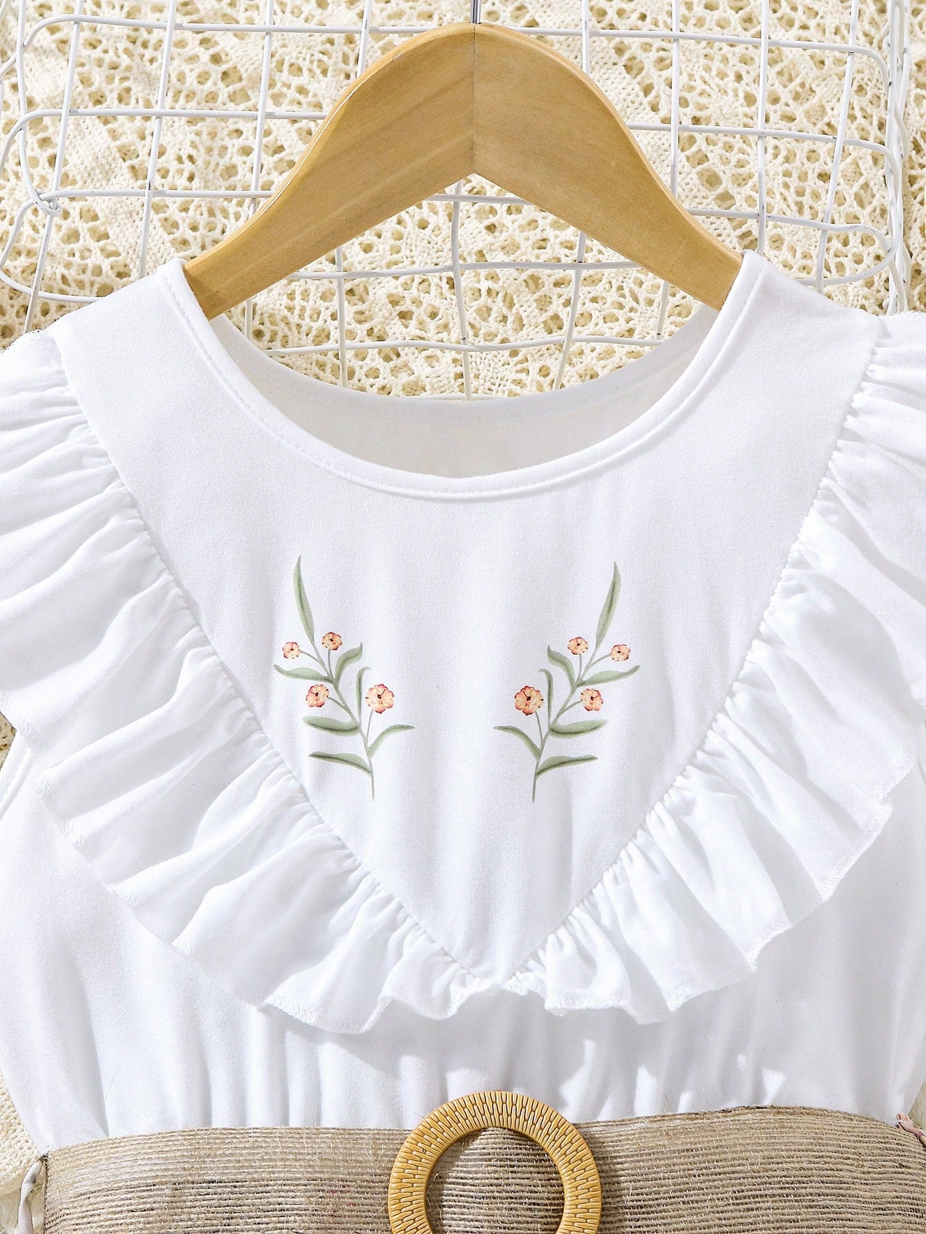 Big Girls Floral Embroidered Ruffle A-Line Dress - Ivory | 21 Centu...
