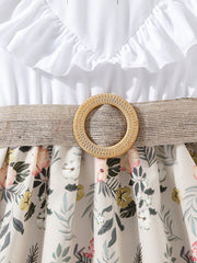 Big Girls Floral Embroidered Ruffle A-Line Dress - Ivory | 21 Centu...