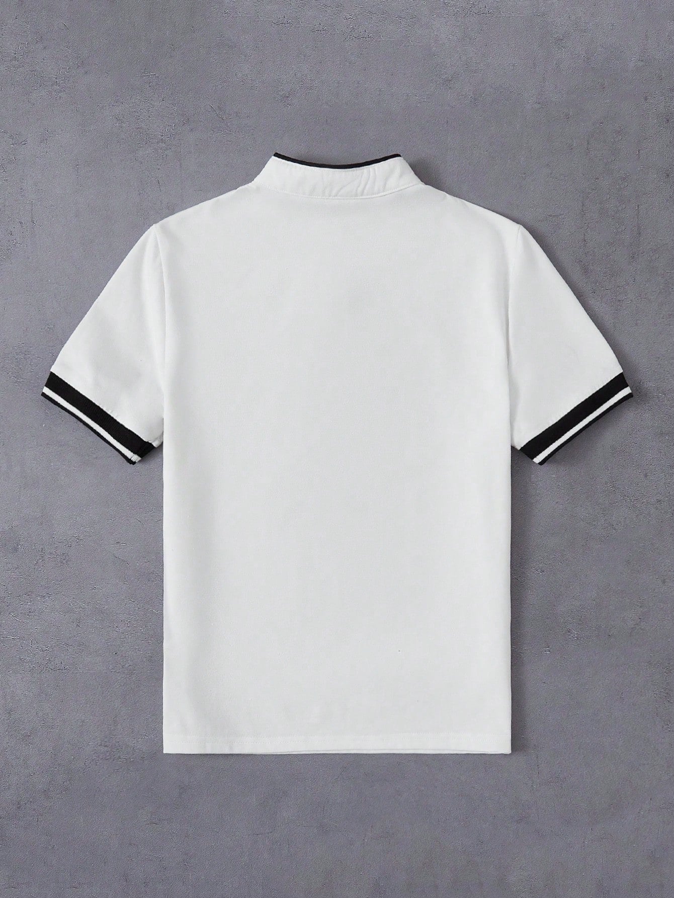 Boys Contrast Tipped Stand Collar Henley Polo - Ivory | 21 Century ...