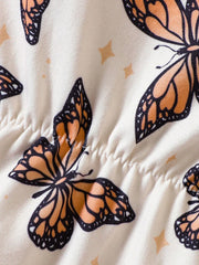 2pcs Girls Monarch Butterfly Print Romper & Bow Headband - Isabelli...
