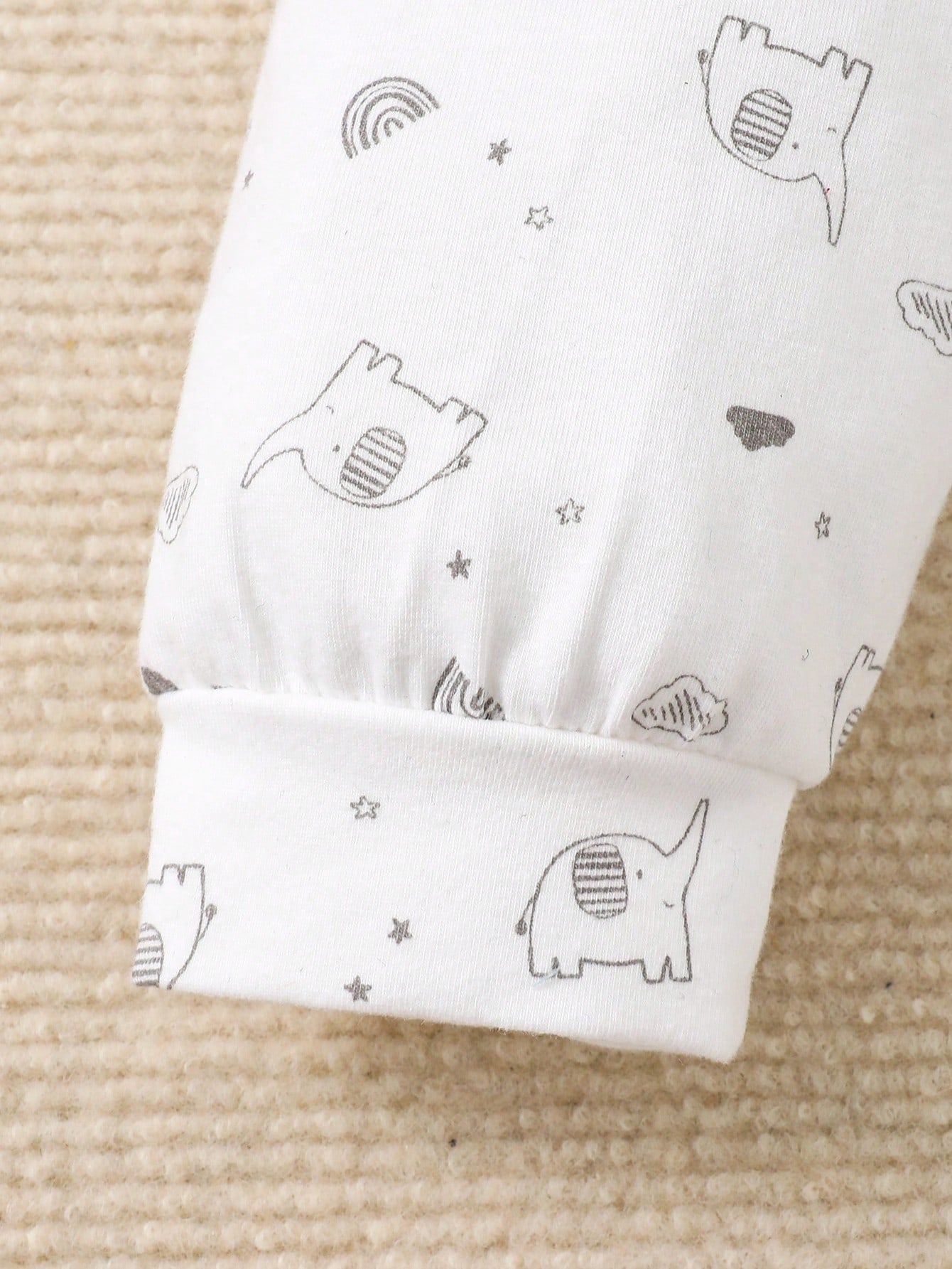 3pcs Baby Boys Elephant Print Kimono Tee & Pants Set - Ivory | 21 C...