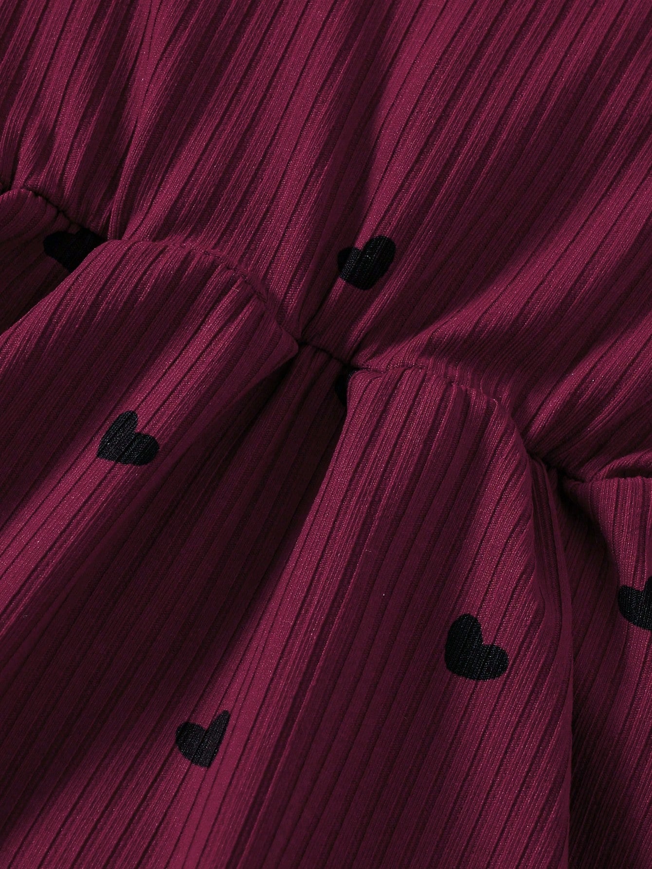 2pcs Baby Girls Heart Print Bow-Tie Romper & Headband - Claret | 21...