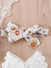 Baby Girls Floral Appliqué Crisscross Cami Romper - Ivory