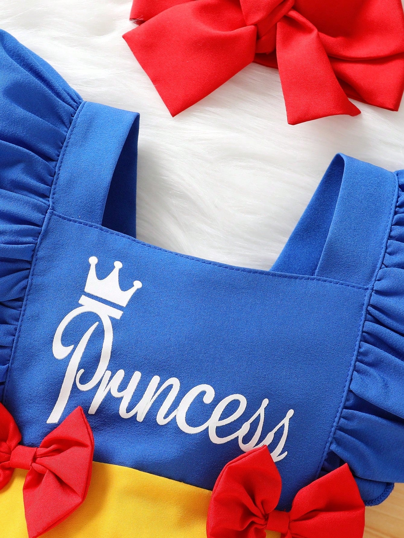 2pcs Baby Girls Princess Crown Ruffle Romper & Headband - Cobalt | ...