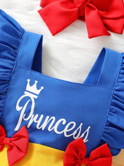 2pcs Baby Girls Princess Crown Ruffle Romper & Headband - Cobalt | ...
