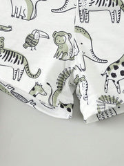 3pcs Boys Safari Print Elastic Waist Shorts Set - Sage | 21 Century...