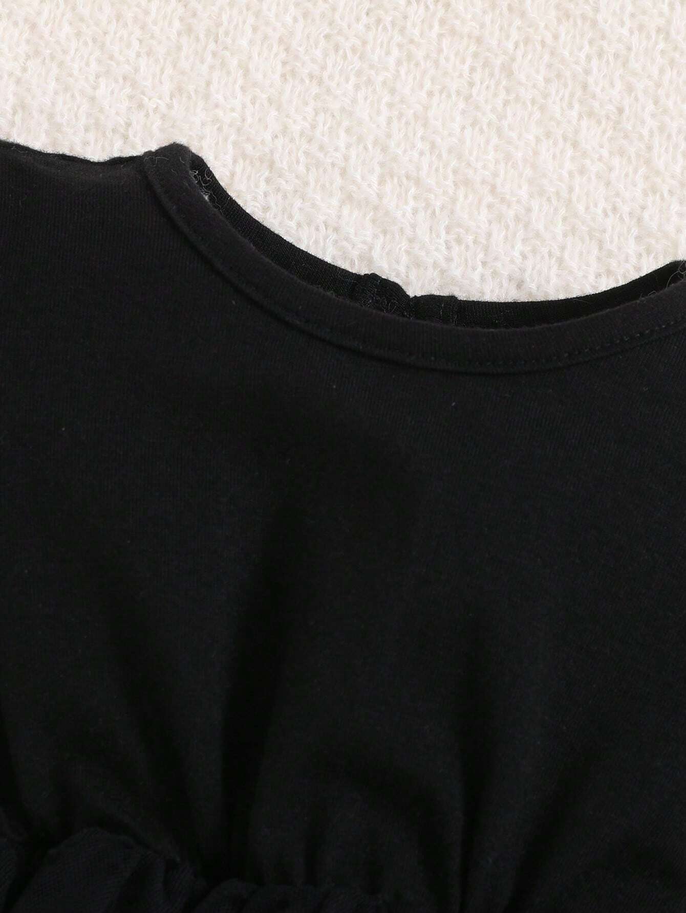Baby Girls Puff Sleeve Tutu Mesh Bodysuit - Onyx | 21 Century Kids