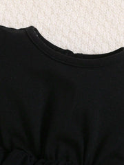 Baby Girls Puff Sleeve Tutu Mesh Bodysuit - Onyx | 21 Century Kids