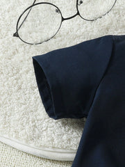 2pcs Boys Shirt-Collar Bodysuit & Shorts Set - Midnight | 21 Centur...