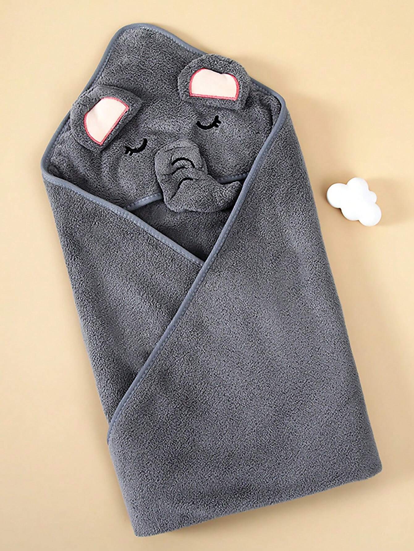 2pcs Boys Animal Hooded Coral Fleece Bath Towels - Slate | 21 Centu...
