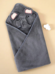 2pcs Boys Animal Hooded Coral Fleece Bath Towels - Slate | 21 Centu...