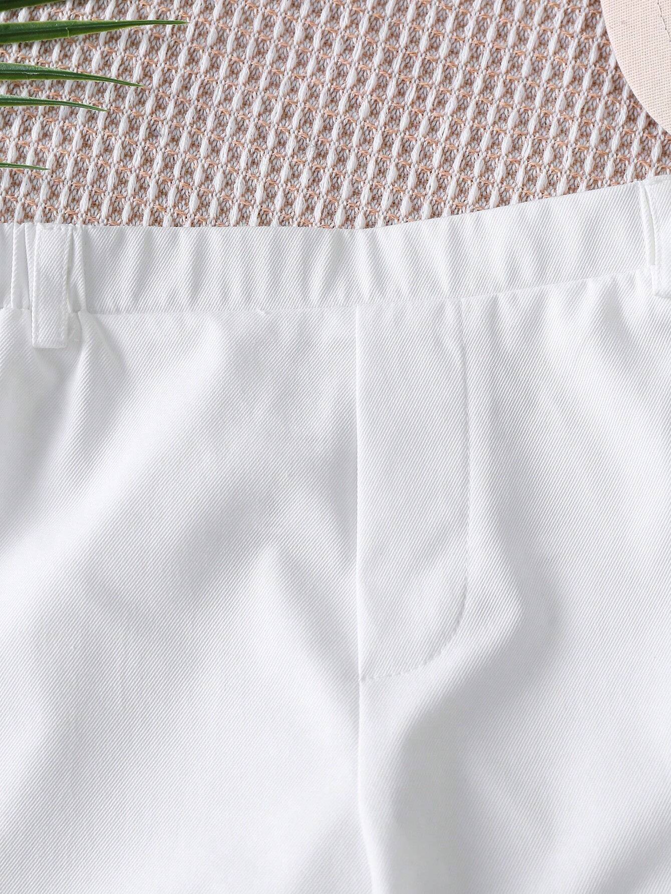 Boys Cargo-Pocket Twill Tapered Trousers - Ivory | 21 Century Kids