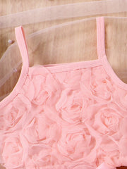 2pcs Girls 3D Rose Cami Top & Tutu Skirt Set - Blush | 21 Century Kids