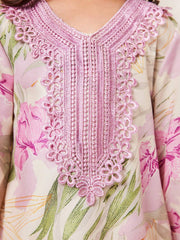 Little Girls Floral Iris Print Lace Bib Maxi Dress - Ecru | 21 Cent...