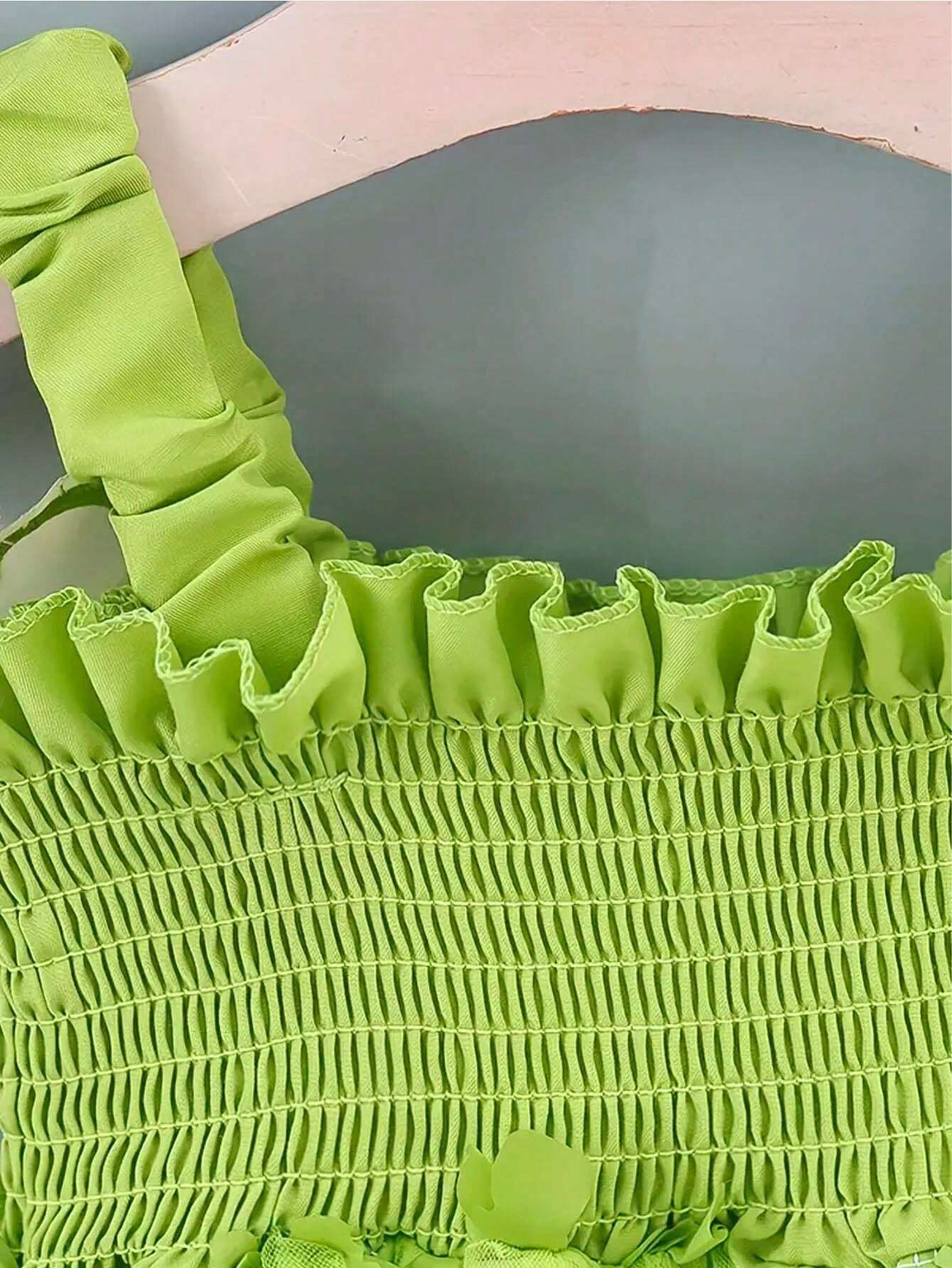Girls 3D Butterfly Tulle Smocked Cami Dress - Chartreuse | 21 Centu...