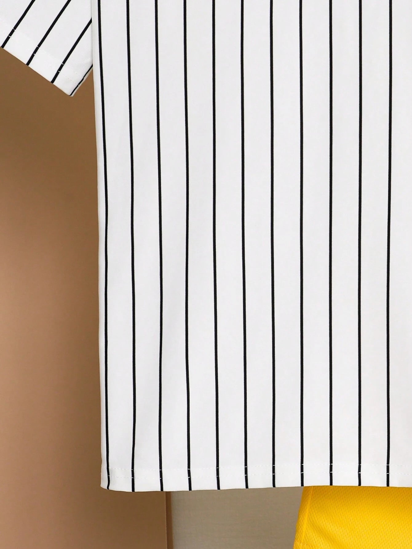 2pcs Big Boys Pinstripe Tee & Shorts Set - Ivory | 21 Century Kids