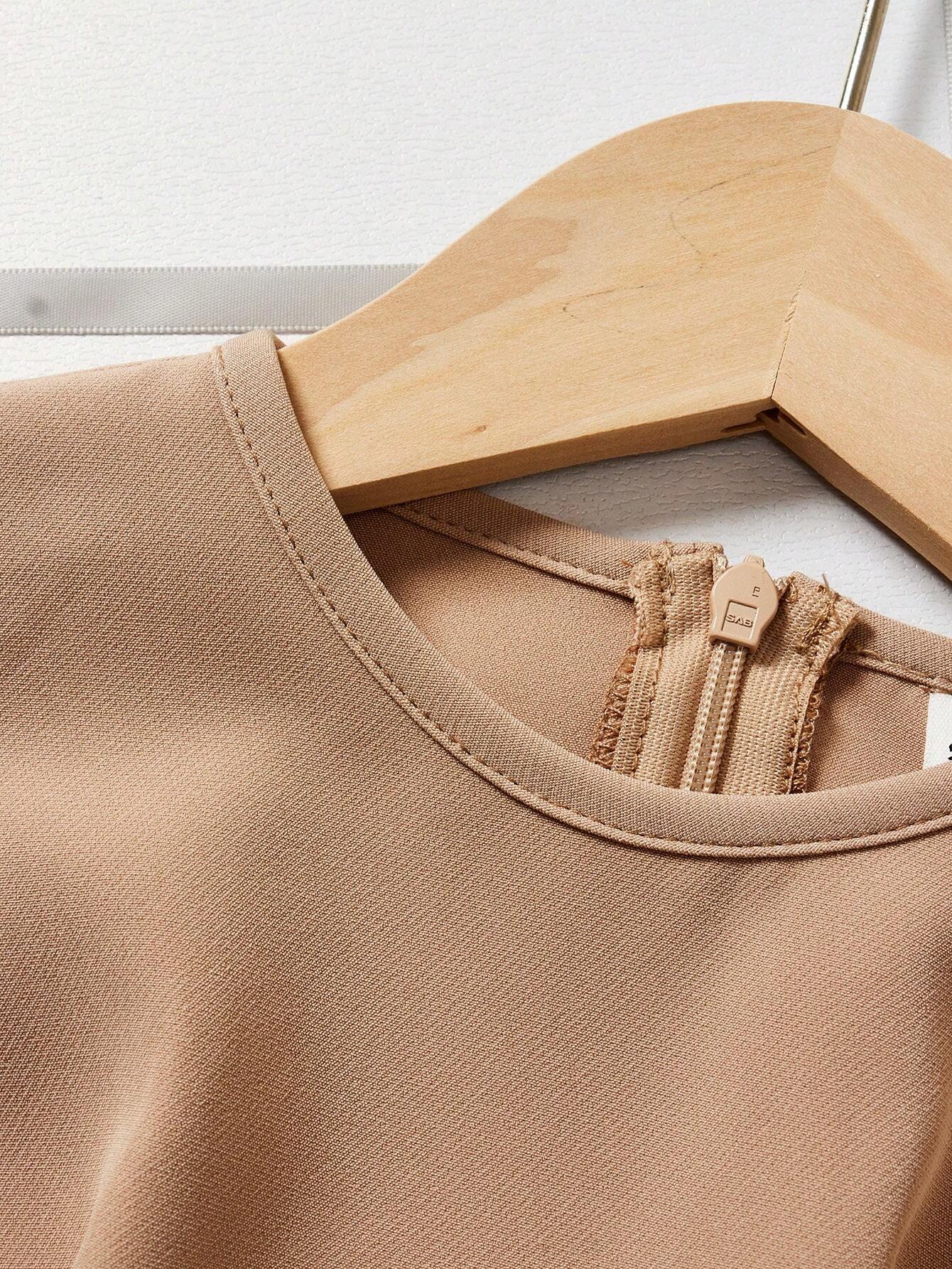 Girls Monogram Bow Detail A-Line Short Sleeve Dress - Latte | 21 Ce...