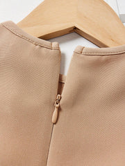 Girls Monogram Bow Detail A-Line Short Sleeve Dress - Latte | 21 Ce...