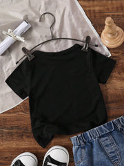 Boys Mom + Dad Slogan Print Crew Neck Tee - Onyx | 21 Century Kids