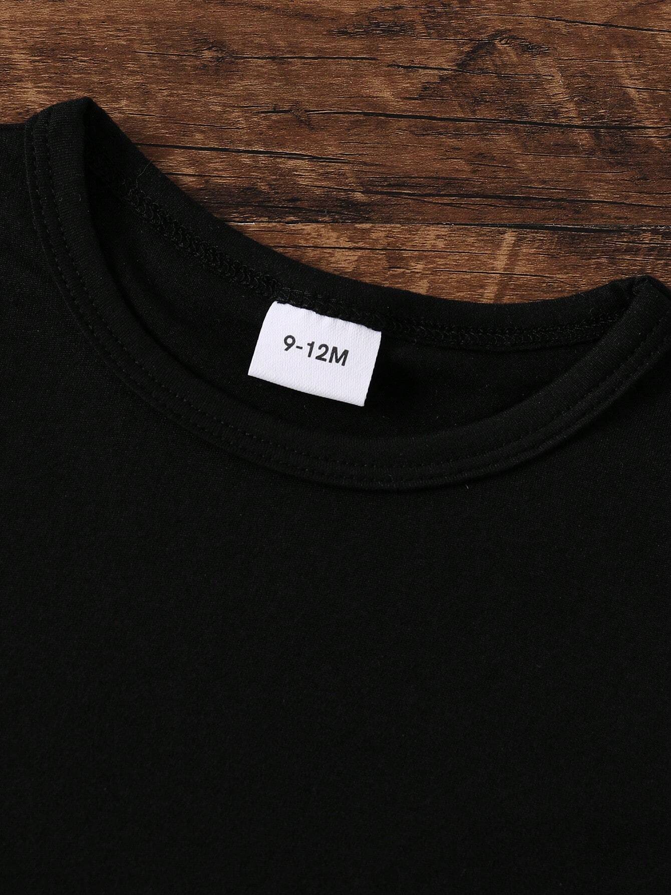 Boys Mom + Dad Slogan Print Crew Neck Tee - Onyx | 21 Century Kids