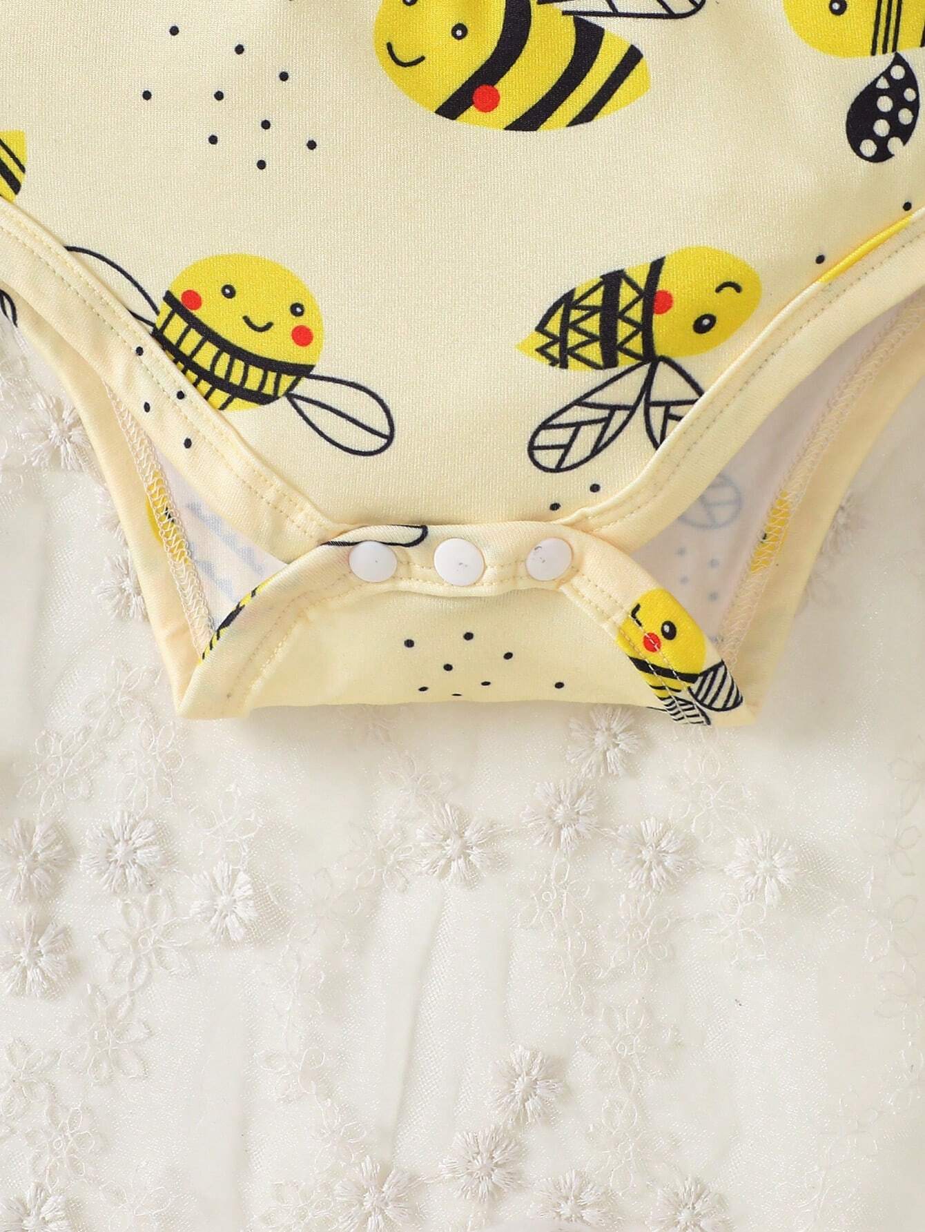 Girls Bee Print Sleeveless Snap-Crotch Bodysuit - Buttercup | 21 Ce...