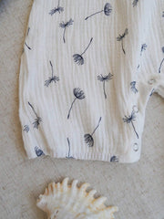 Baby Girls Dandelion Print Muslin Sleeveless Romper - Ivory