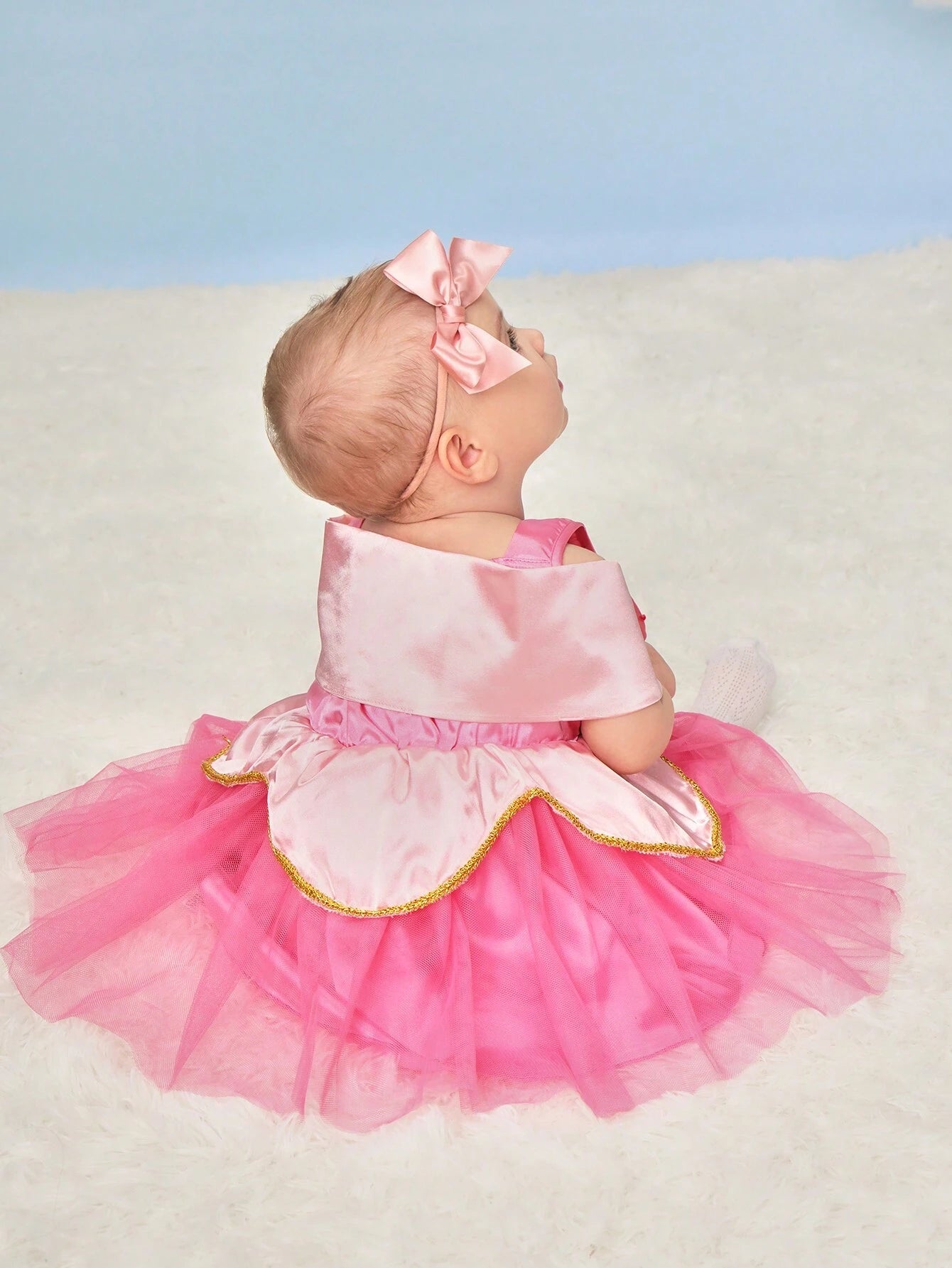 Baby Girls Princess Tutu Ruffle Mesh Dress - Rose