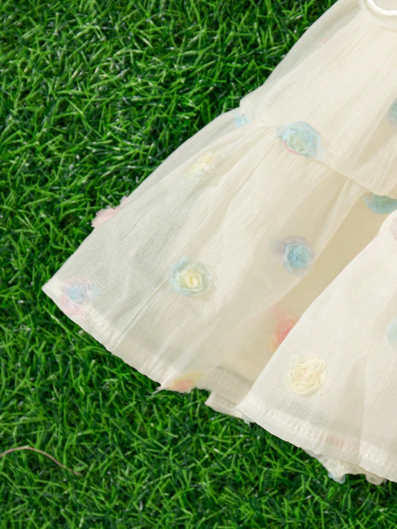 Girls Butterfly Wing 3D Floral Tiered Cami Dress - Ecru | 21 Centur...