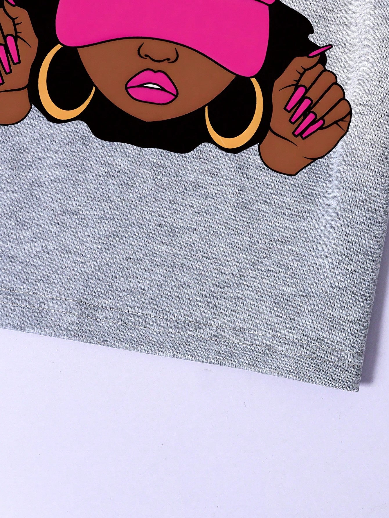 Girls 'Periodt' Graphic Tee & Shorts Set - Slate