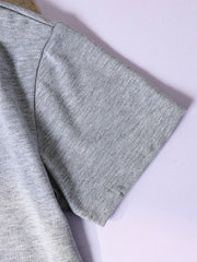 Girls 'Periodt' Graphic Tee & Shorts Set - Slate