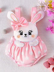 Baby Girls Bunny Appliqué Polka Dot Bubble Romper - Blush | 21 Cent...