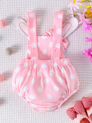 Baby Girls Bunny Appliqué Polka Dot Bubble Romper - Blush | 21 Cent...