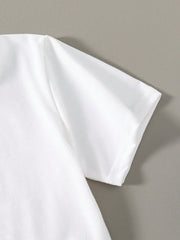 2pcs Big Boys Palm Print Tee & Drawstring Shorts Set - Ivory | 21 C...