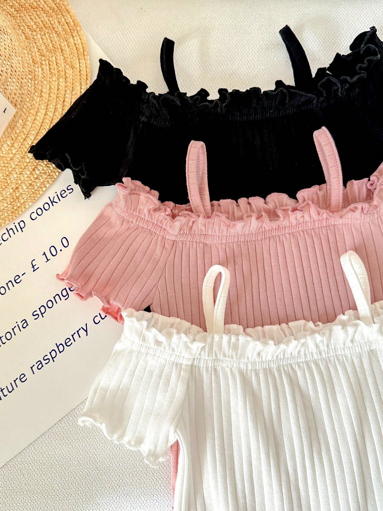Baby Girls Off-Shoulder Ruffle Ribbed Bodysuit - Blush