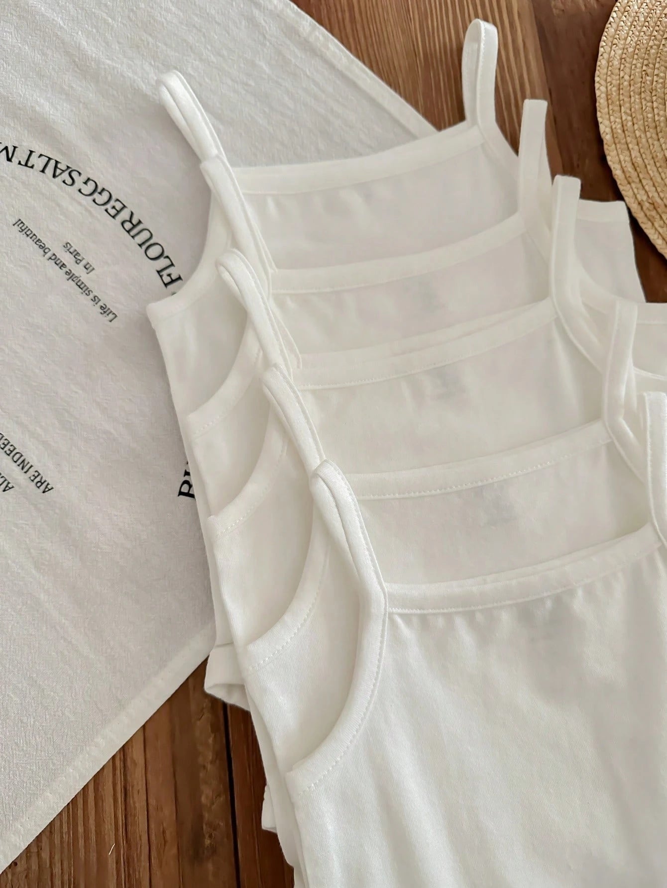 Girls Spaghetti Strap Ruffle Snap-Crotch Bodysuit - Ivory