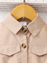 Girls Utility Bodice Tulle Skirt Bow-Belted Dress - Latte