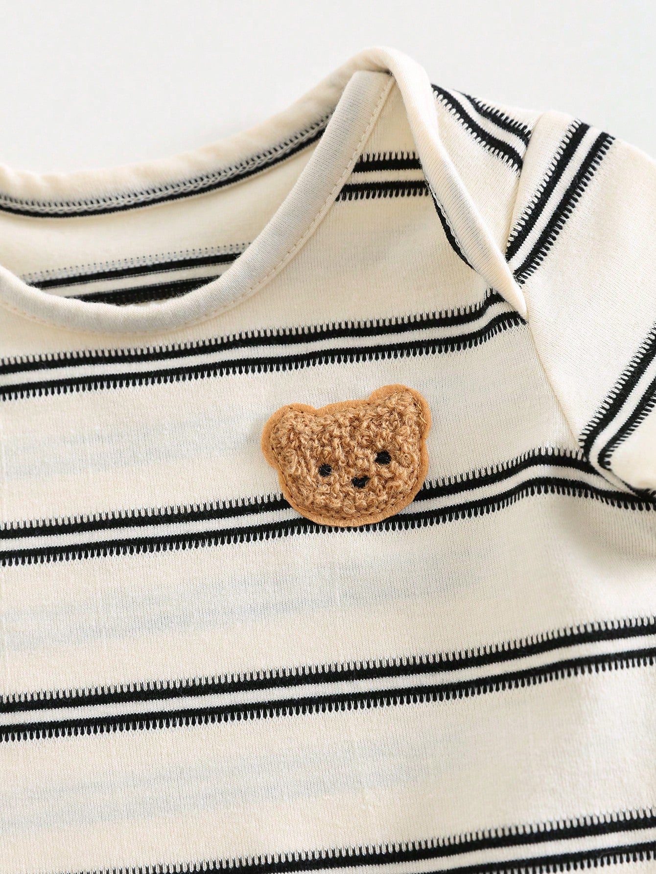 Boys Bear Patch Striped & Solid Bodysuit 3-Pack - Isabelline