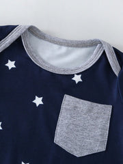 3pcs Baby Boys Star Print Footed Sleepsuit Set - Midnight | 21 Cent...