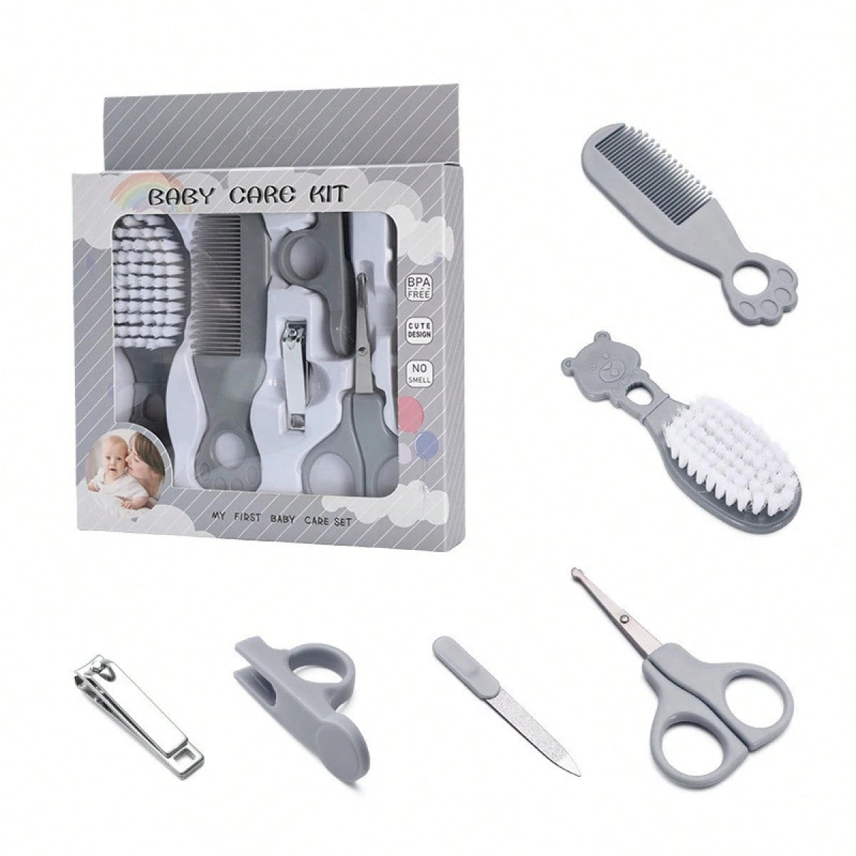 6pcs Baby Boys Grooming & Nail Care Kit - Ivory | 21 Century Kids