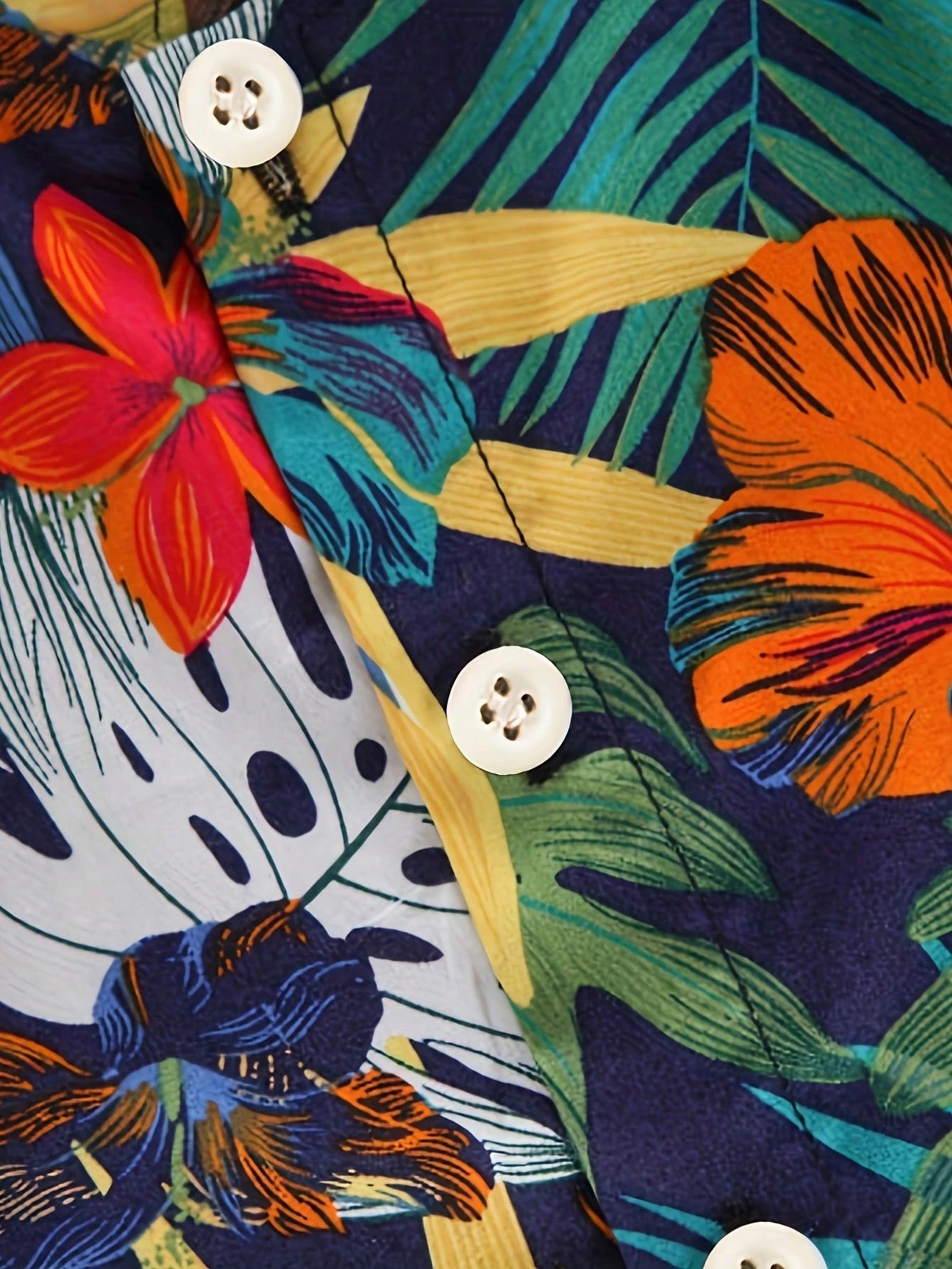 Boys Tropical Floral All-Over Print Resort Shirt Set - Midnight