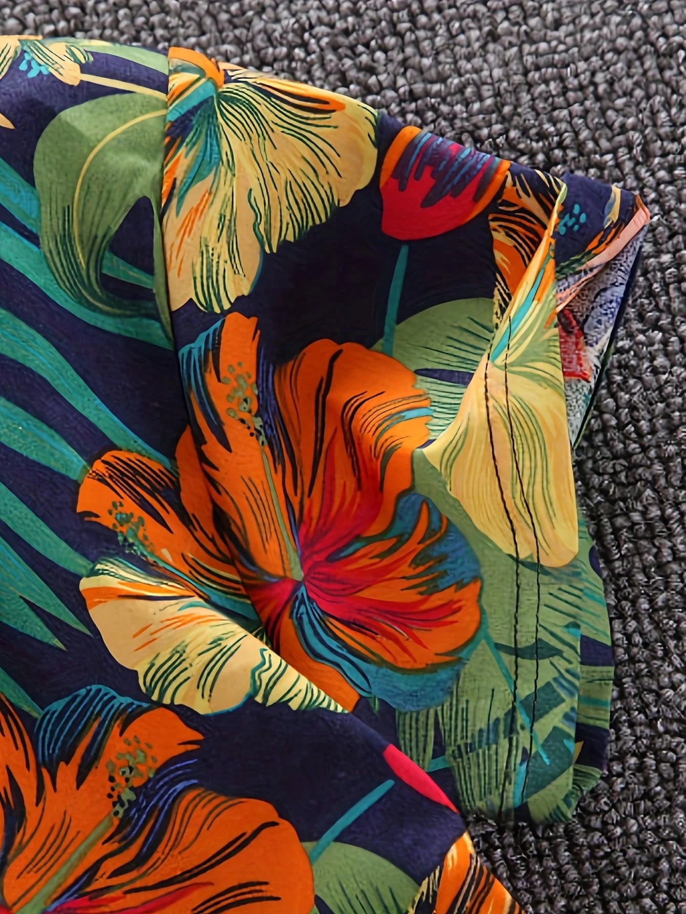 Boys Tropical Floral All-Over Print Resort Shirt Set - Midnight