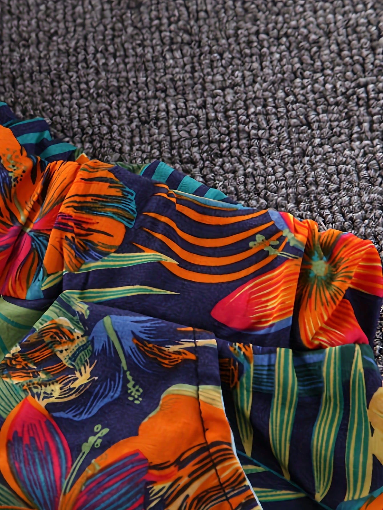 Boys Tropical Floral All-Over Print Resort Shirt Set - Midnight