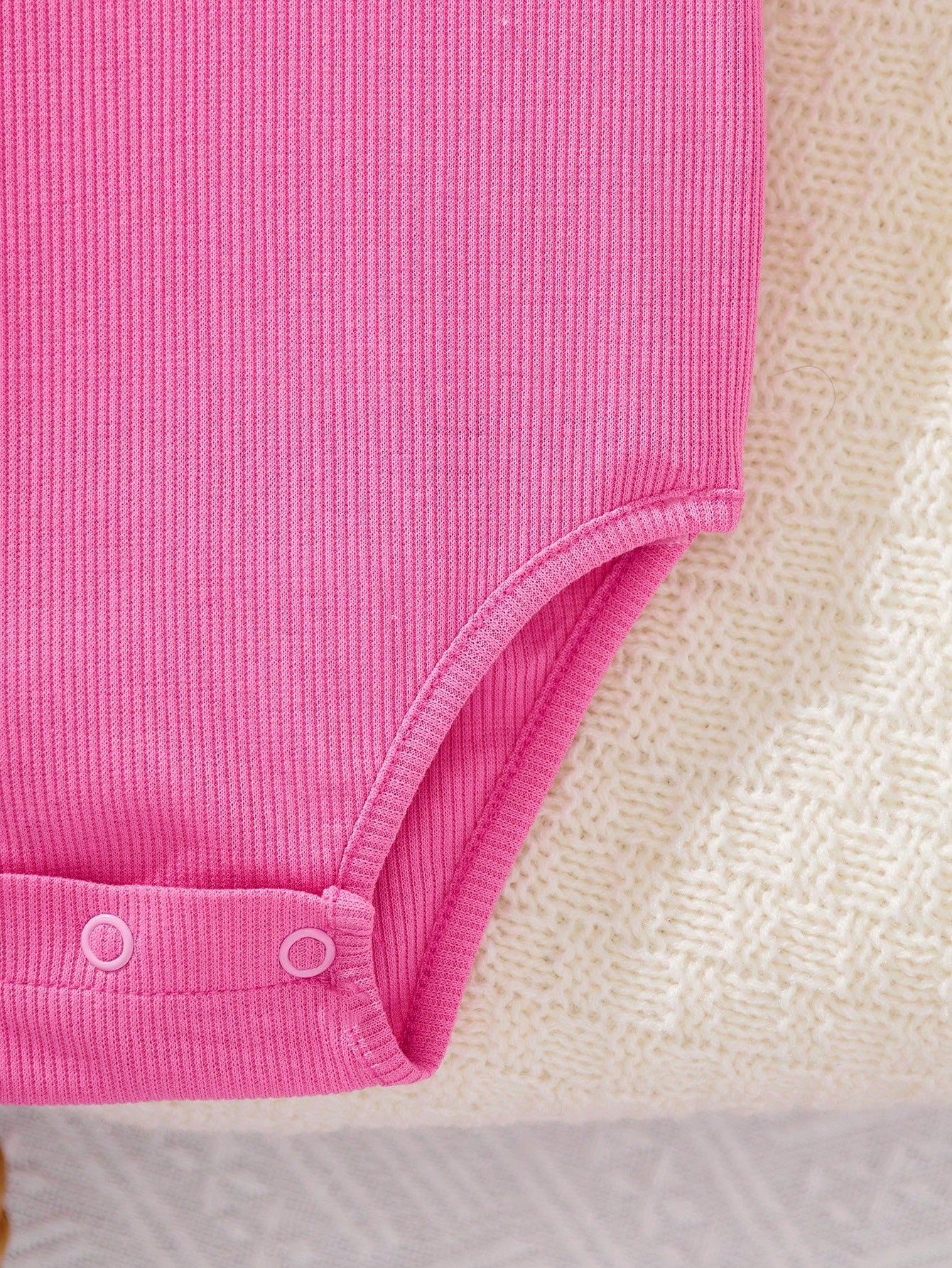 Baby Girls Tiered Ruffle Sleeve Ribbed Bodysuit - Fuchsia