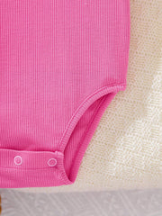 Baby Girls Tiered Ruffle Sleeve Ribbed Bodysuit - Fuchsia