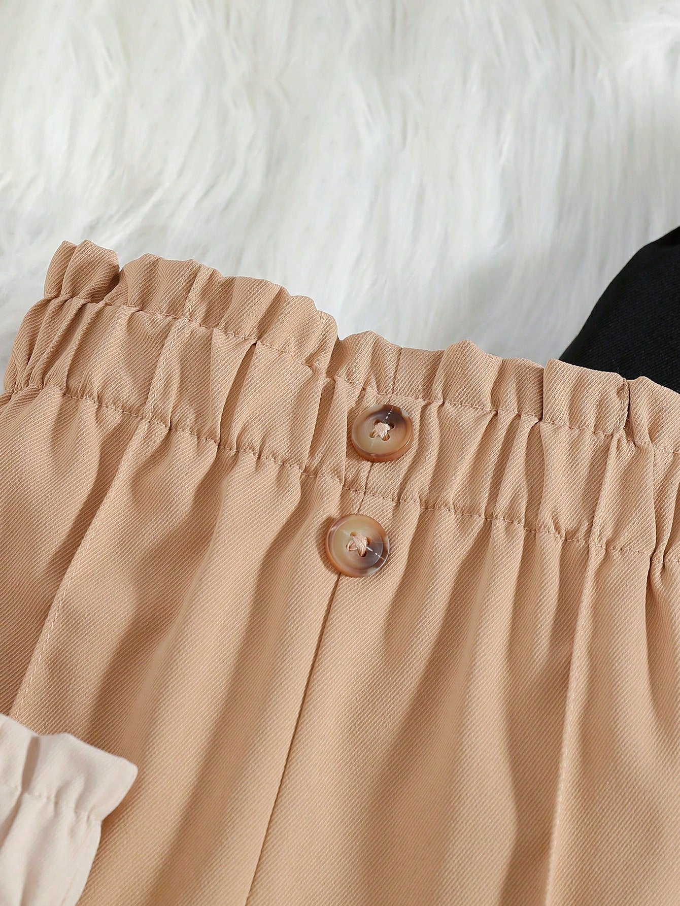 3pcs Girls Paper-Bag Waist Tapered Trousers Set - Blush | 21 Centur...