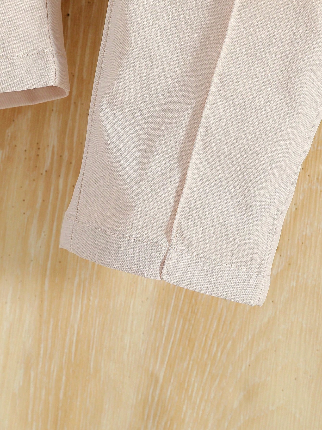 3pcs Girls Paper-Bag Waist Tapered Trousers Set - Blush | 21 Centur...