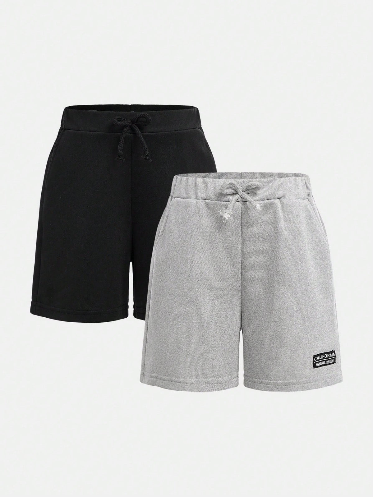 Little Boys Fleece Drawstring Track Shorts - Slate